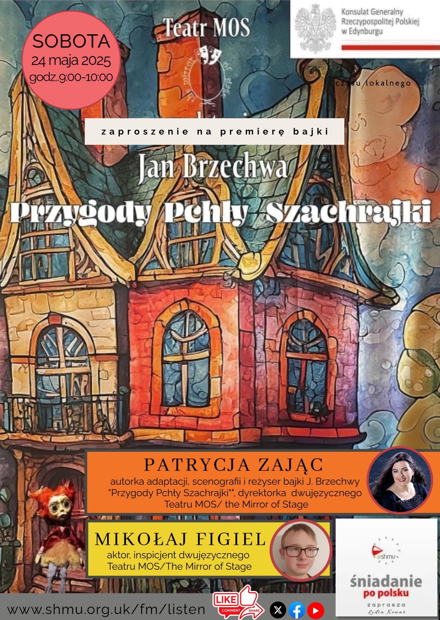 PRZYGODY PCHŁY SZACHRAJKI w audycji Śniadanie po polsku (Polish Breakfast Show) na 99.8 SHMU FM