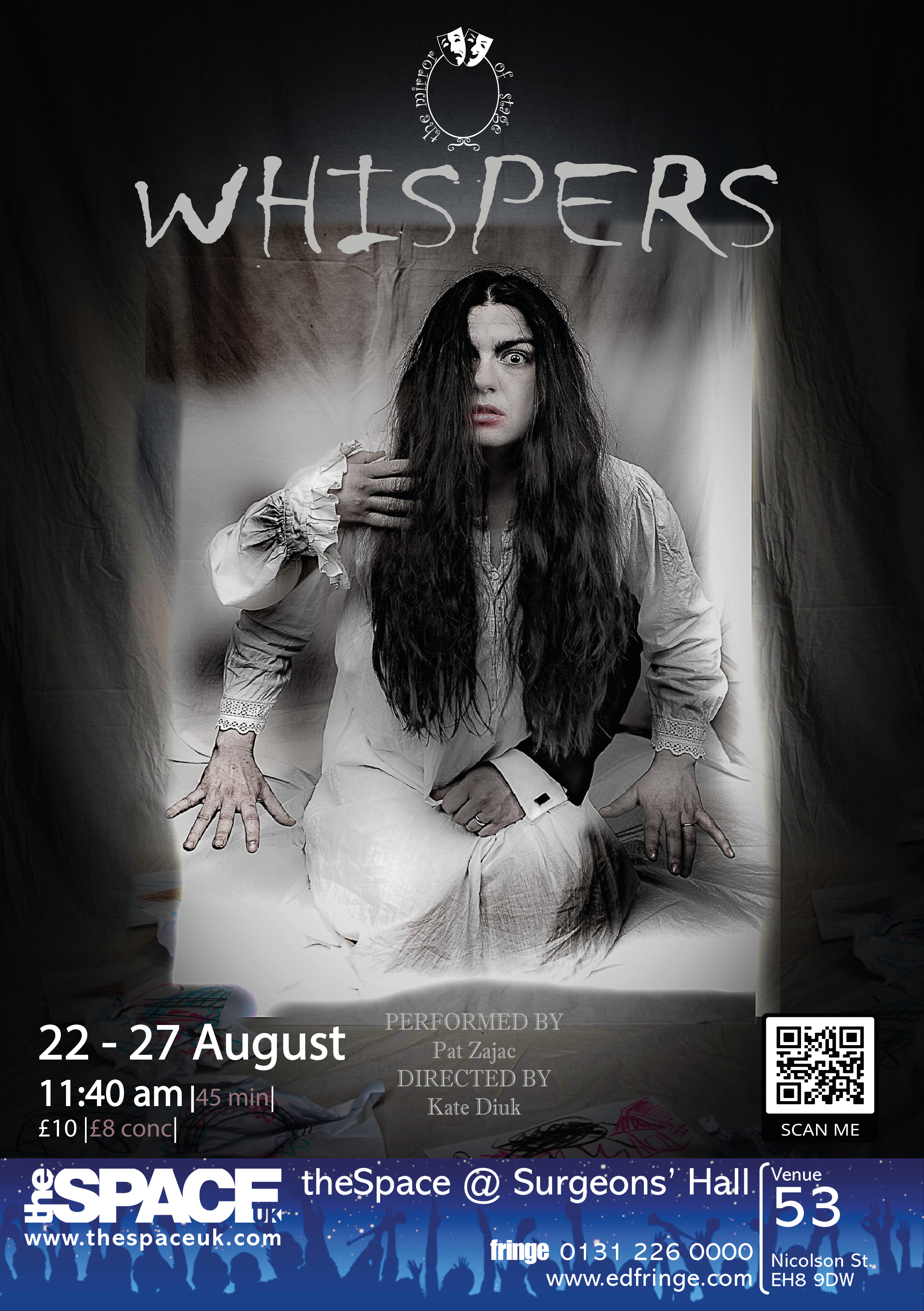 Lustro SCENY na festiwalu Fringe 2022 z monodramem WHISPERS