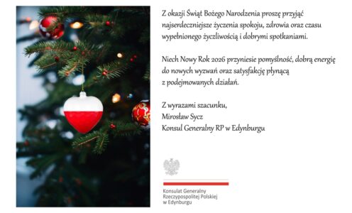 Życzenia od Konsulatu Generalnego RP w Edynburgu