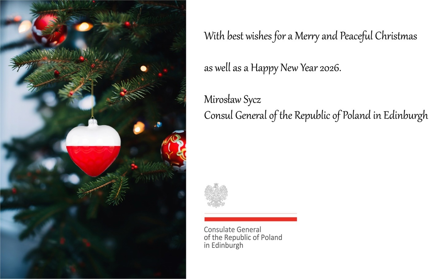 Wishes from the Consulate General of the Republic of Poland in Edinburgh